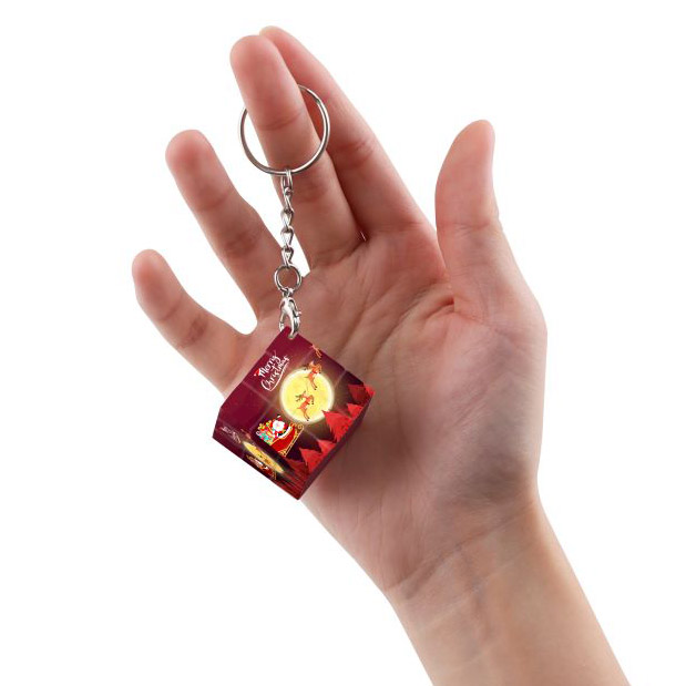 UV Printed Puzzle Twist Cube Keyrings