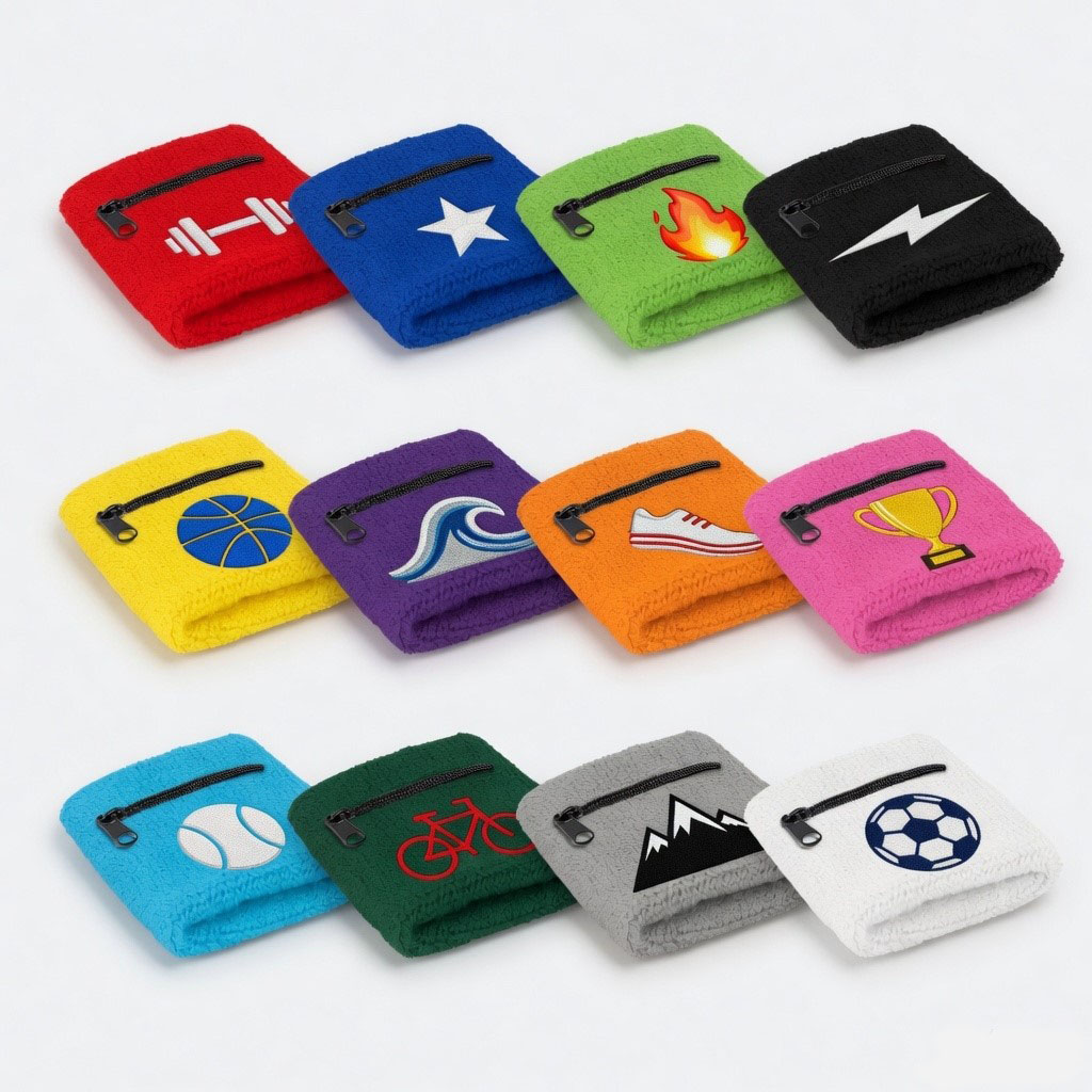 Wrist Sweat Band with Pocket