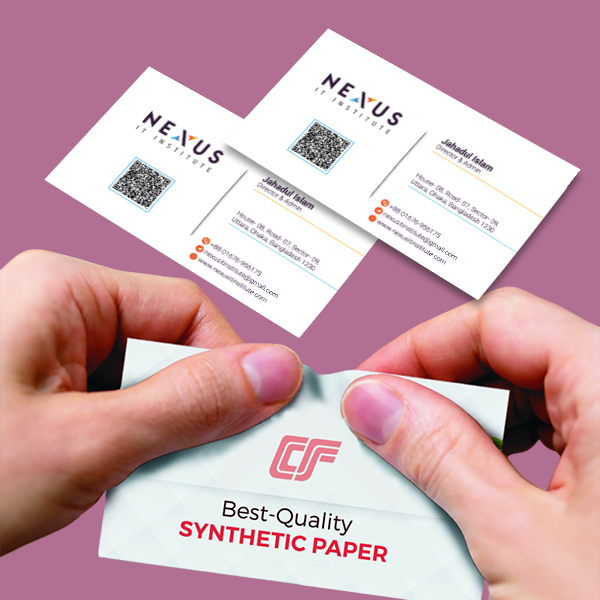 synthetic business cards, waterproof business cards, tear proof cards, durable business card printing, plastic business cards