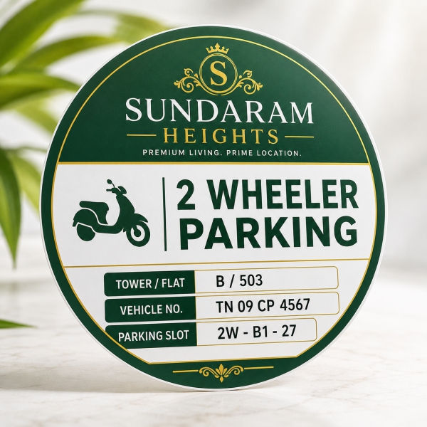 2 Wheeler Parking Sticker