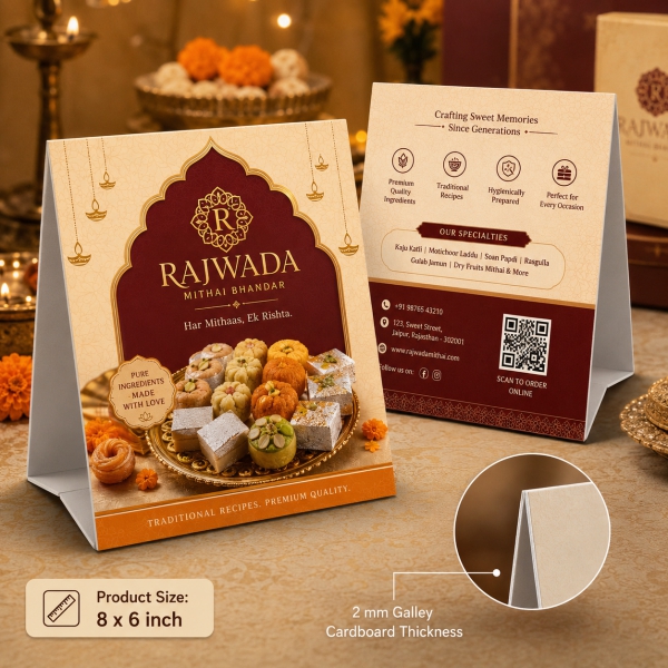 Tent Card (Galley cardboard)