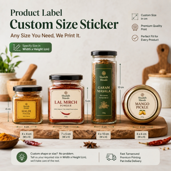 Product Label Custom Size