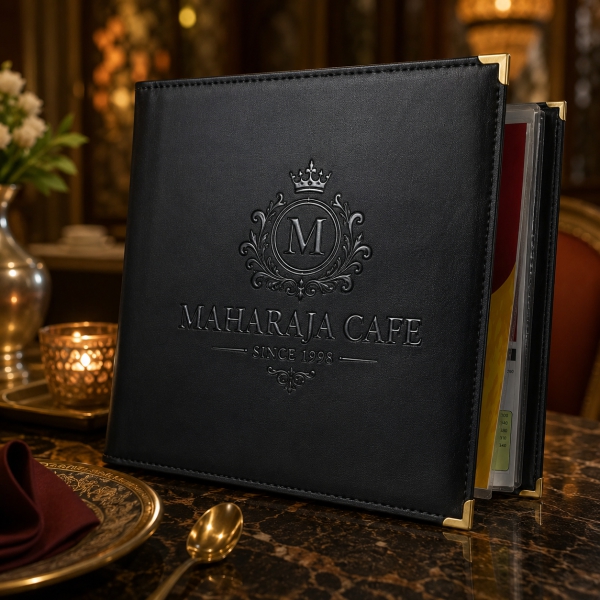 Leather Book Menu Card 2