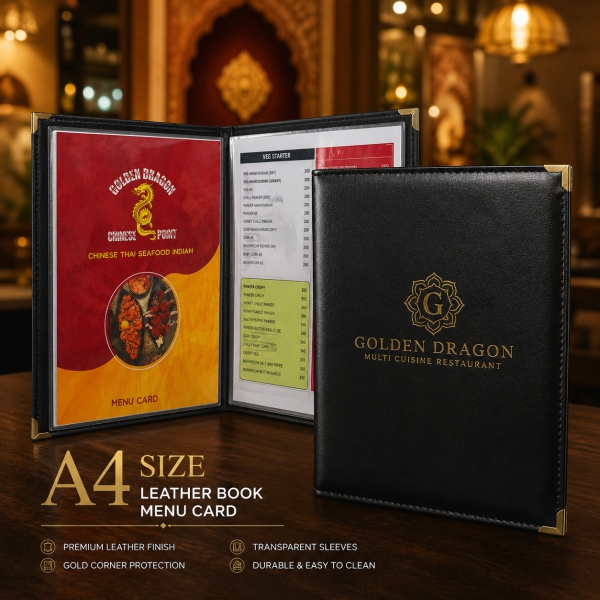 Leather Book Menu Card 4