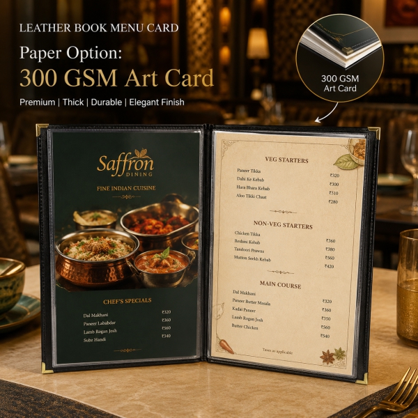 Leather Book Menu Card 5