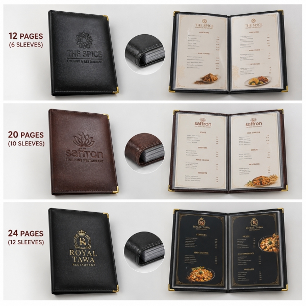 Leather Book Menu Card 6
