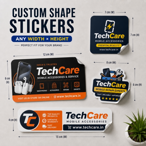 Custom shape stickers