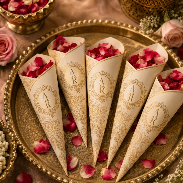 Wedding Petal Cones 1