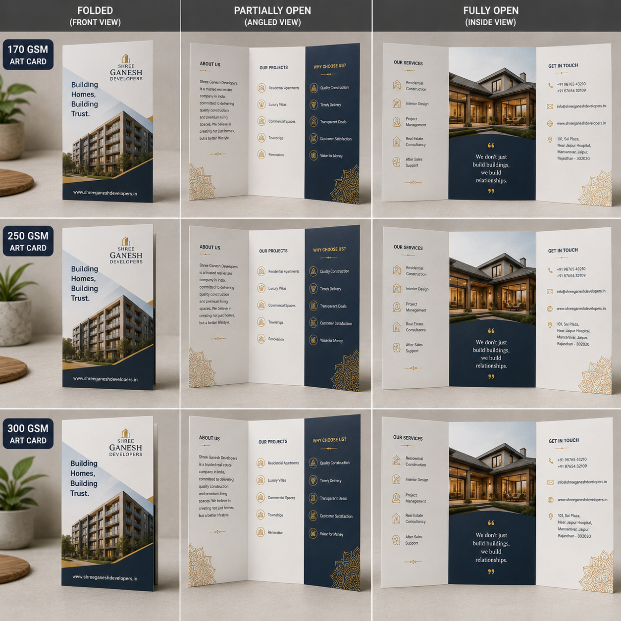 Paper Gsm Tri Fold Brochure