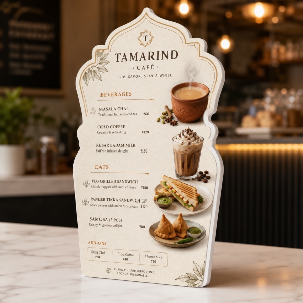 Sunboard Cutout Menu Card 2
