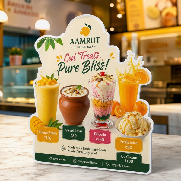 Sunboard Cutout Menu Card 3