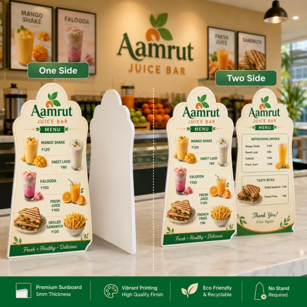 Sunboard Cutout Menu Card 6
