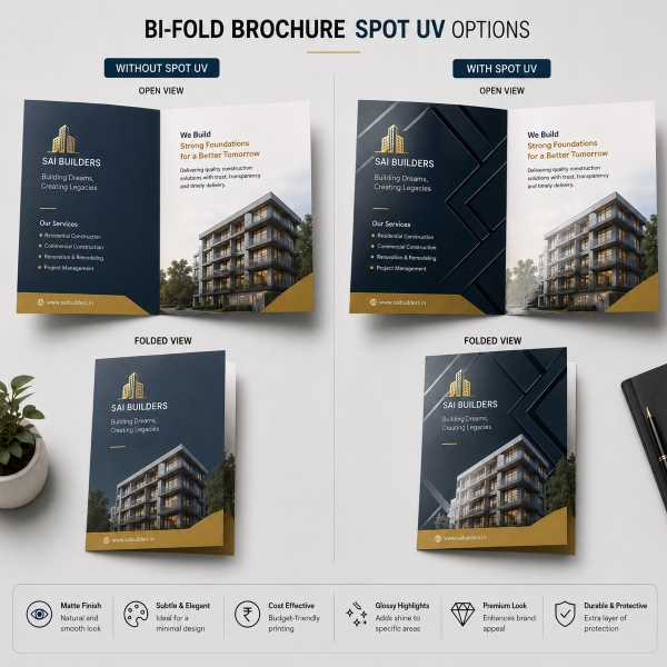 Spot UV Bi Fold Brochure
