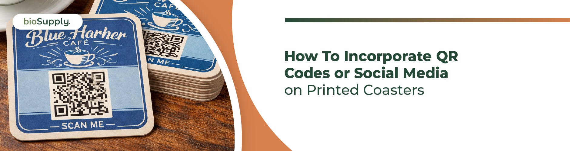 QR Codes on Printed Coasters Banner
