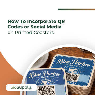 QR Codes on Printed Coasters Banner