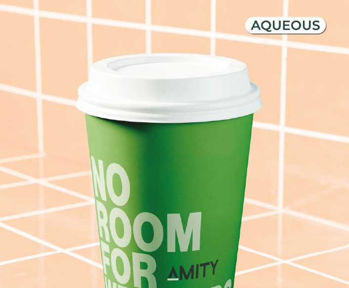 Biodegradable coffee cups in use