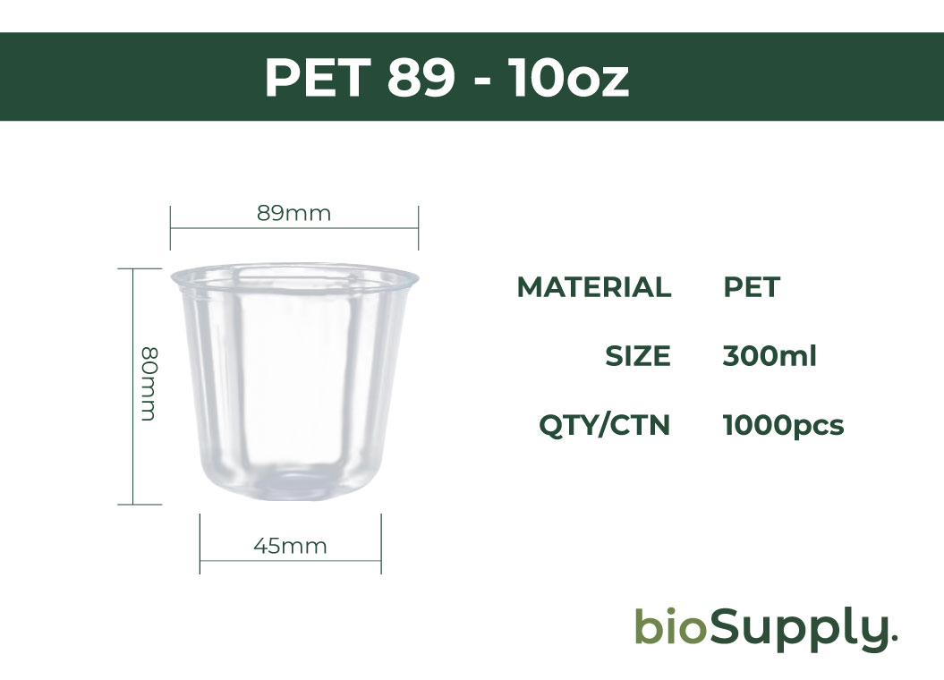 U-Shape PET cold cups tall, 90mm rim