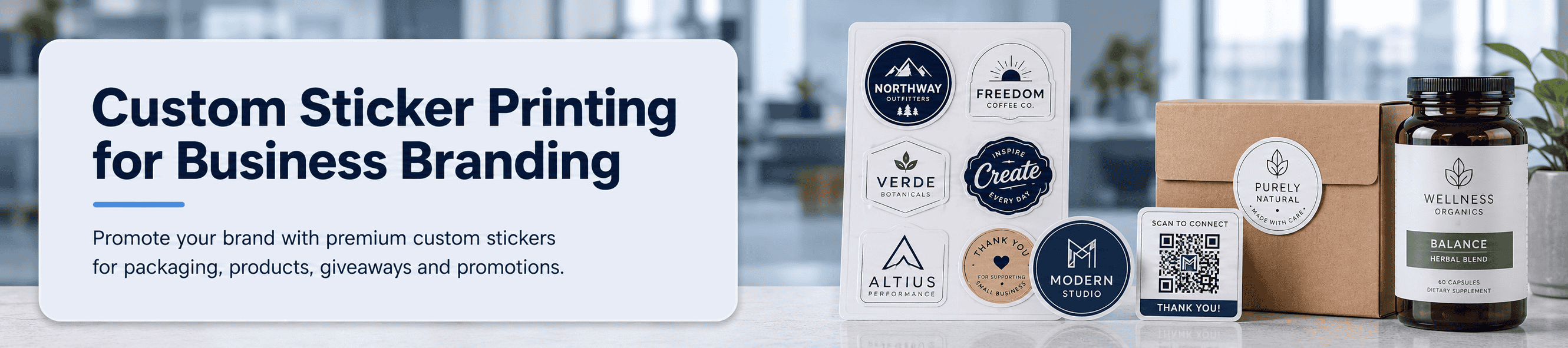 Custom sticker printing for business branding