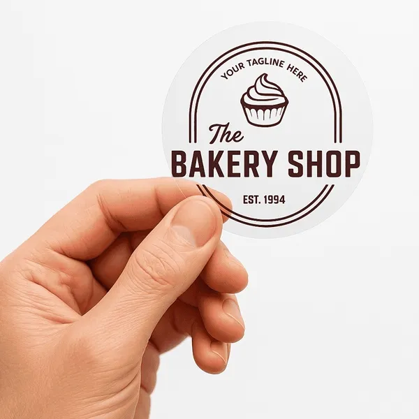 Custom Transparent Stickers for The Bakery Shop