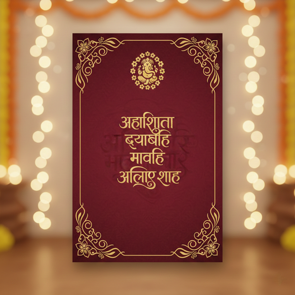 Engagement invitation card in Marathi tradition for sakharpuda ceremony