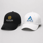 Black and white custom caps with logo printing for businesses