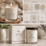 Candle jar and packaging box label