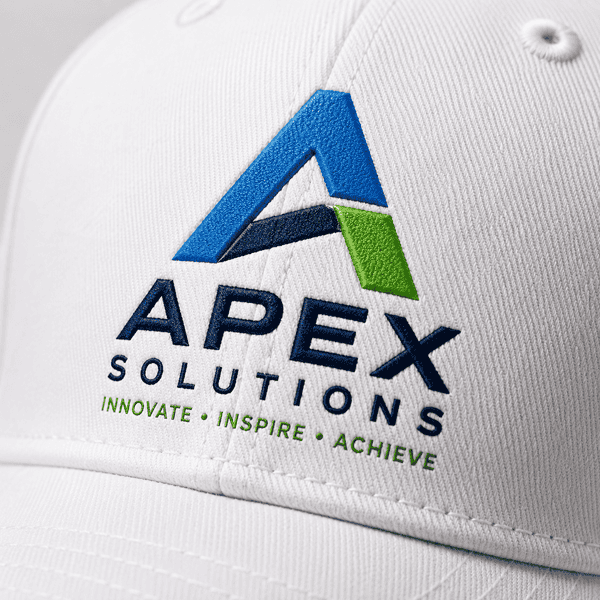 Close-up of digital logo printing on customized cotton cap