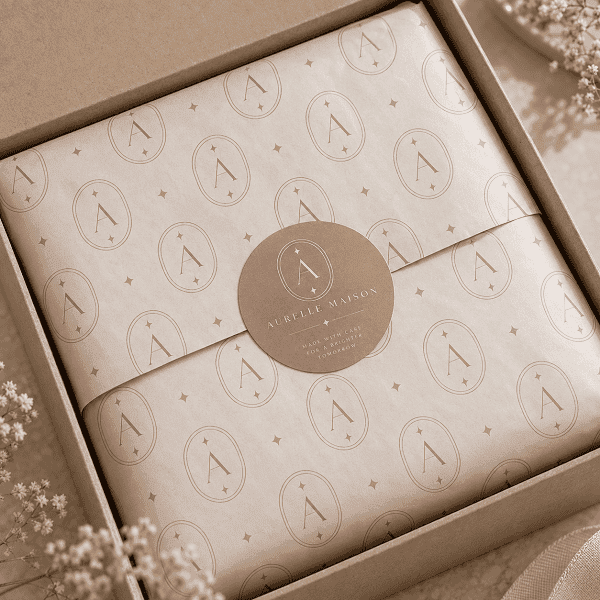 Custom Garment Wrapping Paper with Logo Sticker
