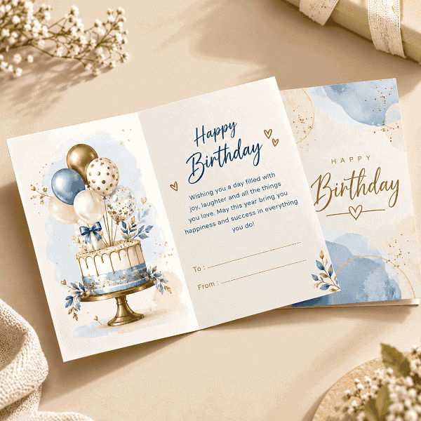 Custom Greeting Cards with Birthday Design