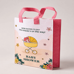 Custom eco-friendly Enviro bag with Baby Shower print and reusable handles