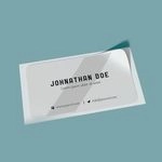 Custom transparent visiting card sticker design for business branding