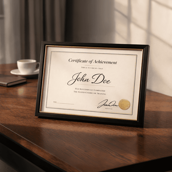 A4 Size certificate frame design