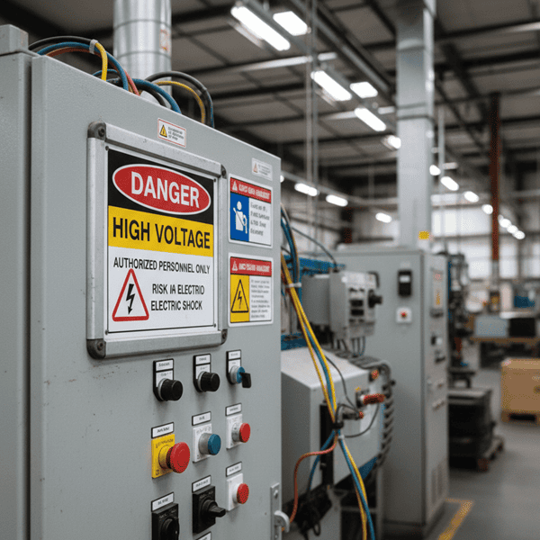 High voltage electrical safety sign