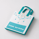 Printed Enviro bag for birthday gifting with reusable teal handles