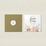 Wedding invitation with custom monogram envelope seal sticker