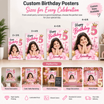 Custom birthday poster sizes for wall backdrop and party decoration