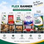 Custom flex banner sizes for shops events and advertising