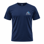 Custom polyester T-shirt with logo printed on front