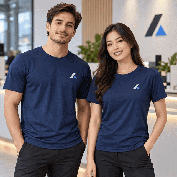 Custom polyester T-shirt for business staff uniforms