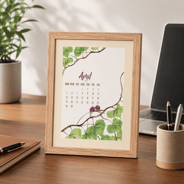 custom calendar photo frame 2026 desk