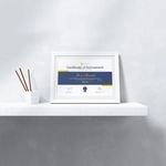 custom certificate frame online displayed on wall shelf for office awards