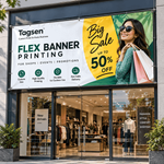 Custom flex banner printing for shop promotion