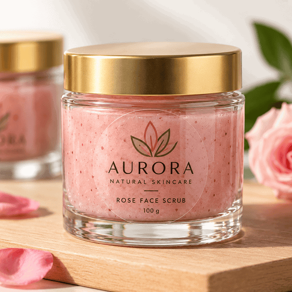 Clear transparent sticker label on cosmetic jar