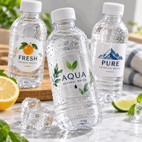 Waterproof stickers for water bottles with transparent vinyl label