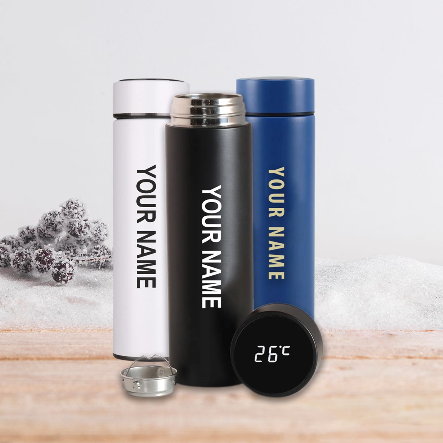 Customised Temperature Bottle with LED Display 500ml | Tagsen