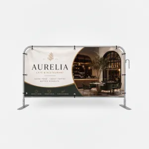 Crowd Control Barrier - Banners - Single Sided - ACafe Restaurant