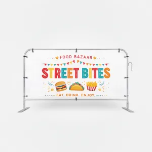 Crowd Control Barrier - Banners - Single Sided - Food Bazaar