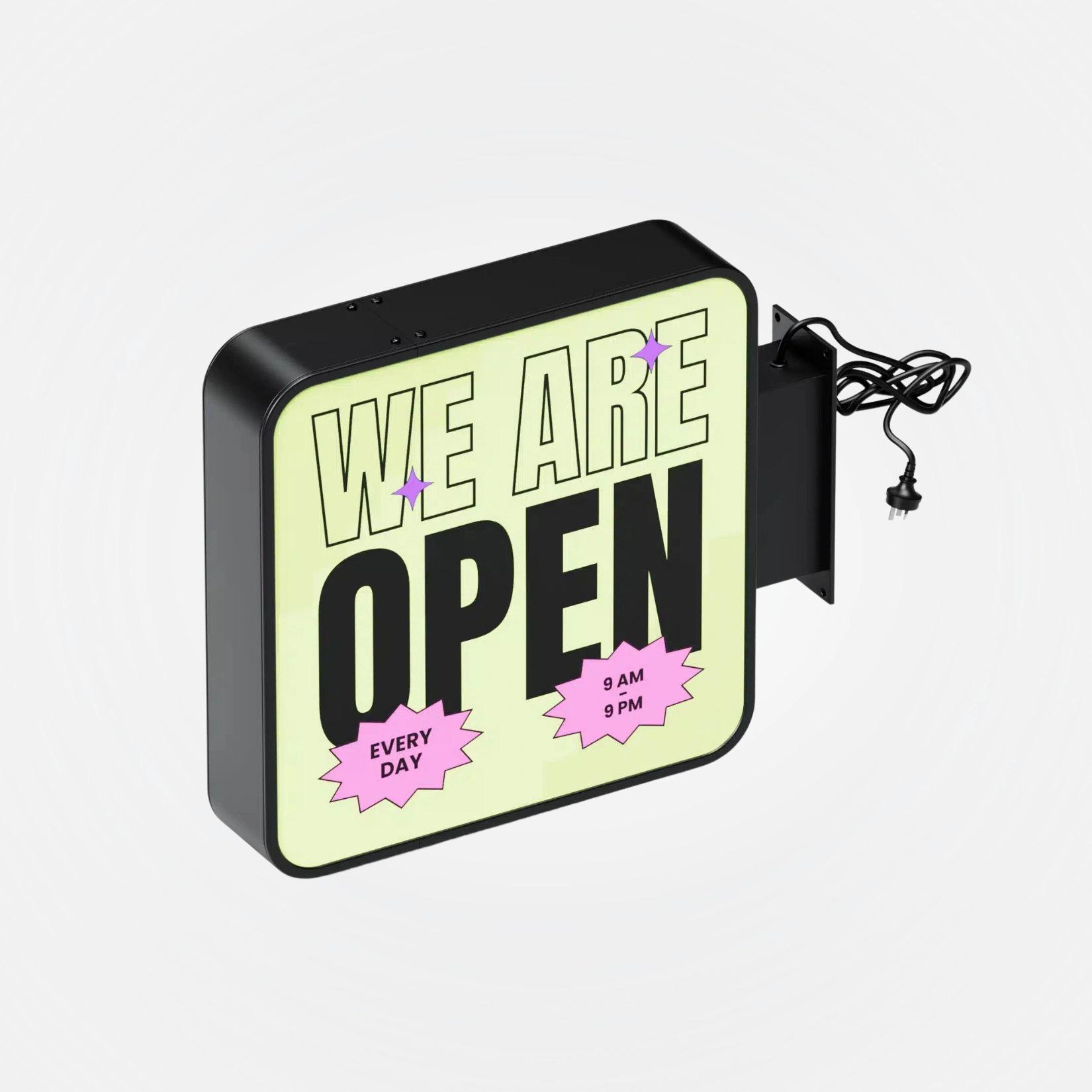Signage - Wall Light Box - Curve - Open