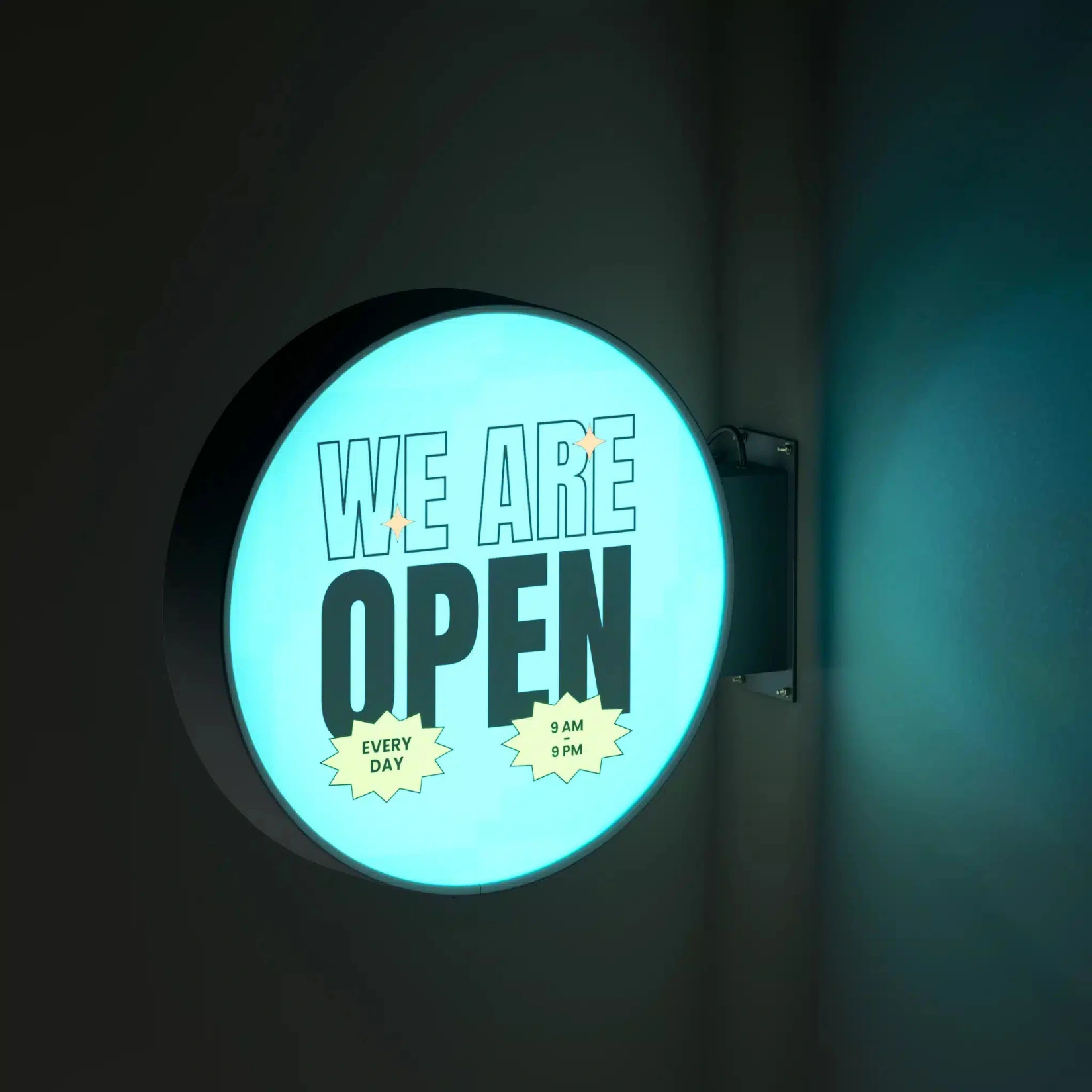 Signage - Wall Light Box - Black - Open