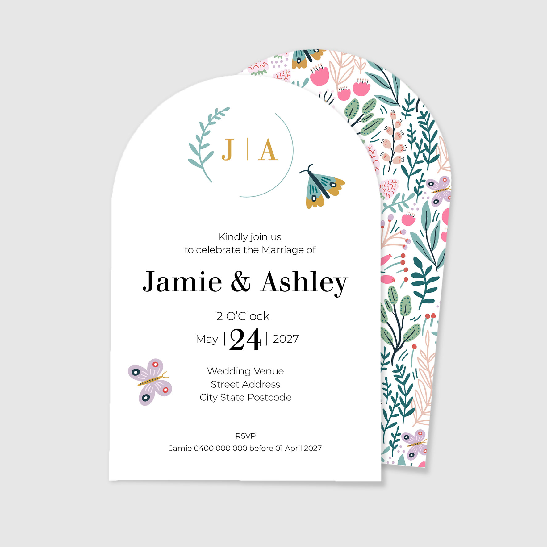 Colourful Wedding invite
